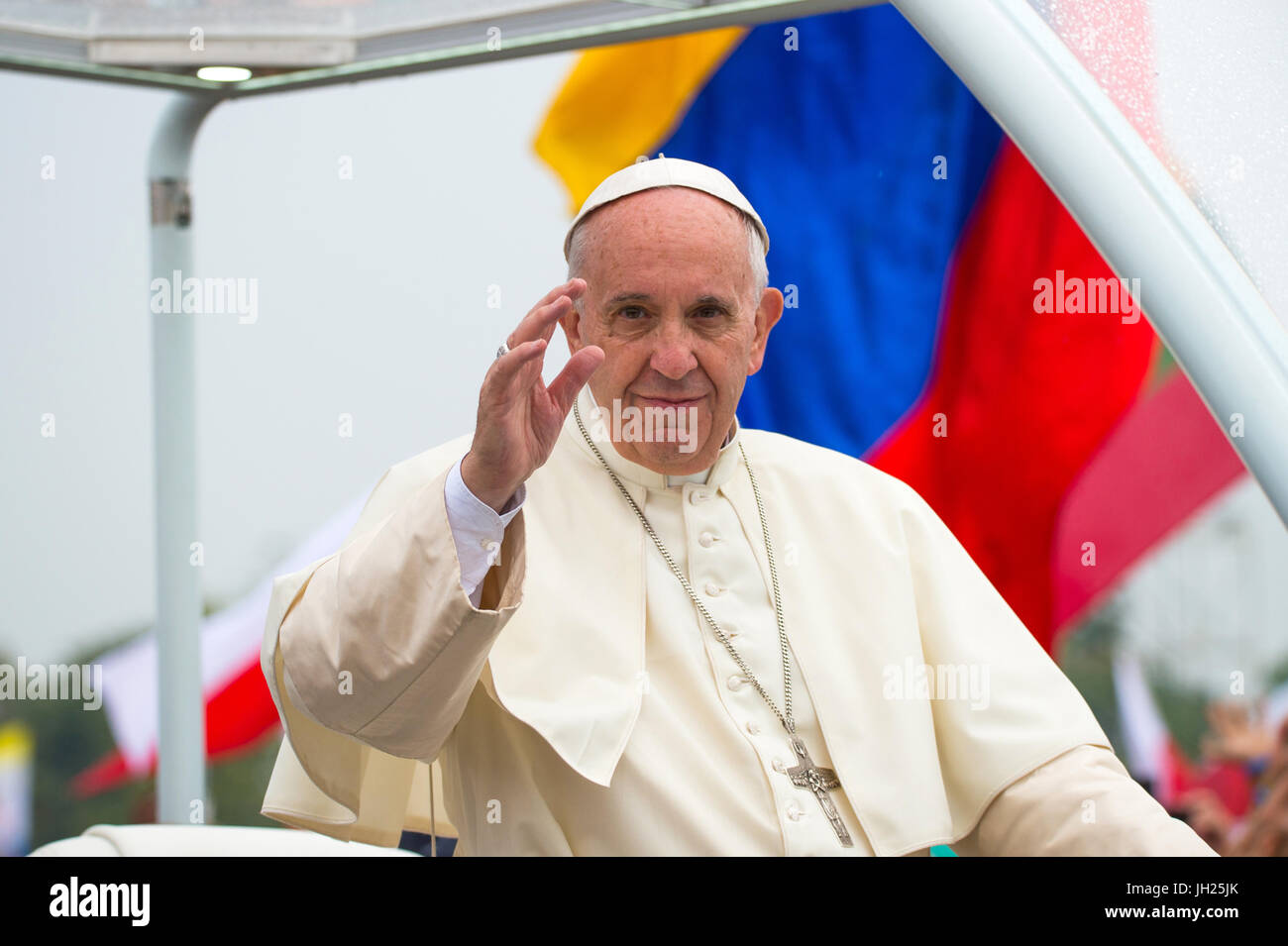 Weltjugendtag. Krakau. 2016. Papst Francesco I. Polen. Stockfoto