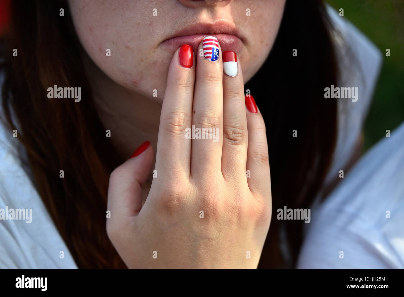 Weltjugendtag. Krakau. 2016. Pilger Polen. Stockfoto