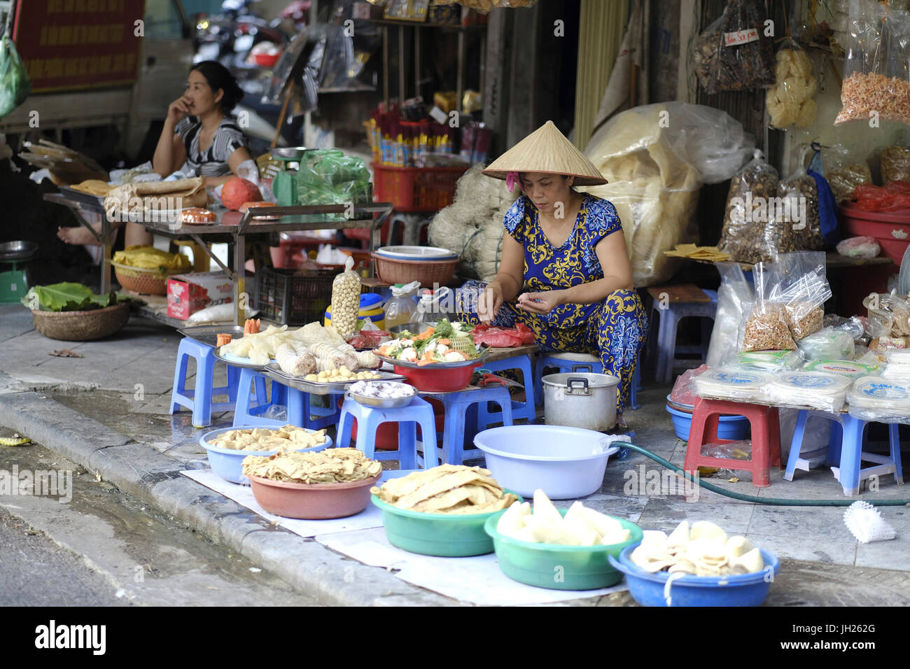 Lokalen Markt Händler, Hanoi, Vietnam, Indochina, Südostasien, Asien Stockfoto
