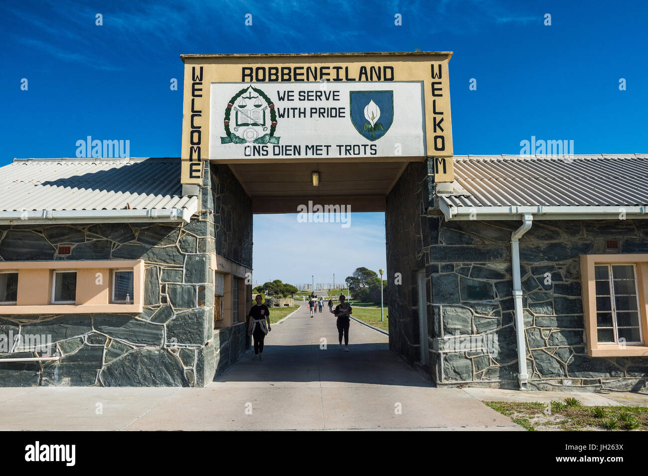 Eingang zur Robben Island, UNESCO World Heritage Site, Südafrika, Afrika Stockfoto