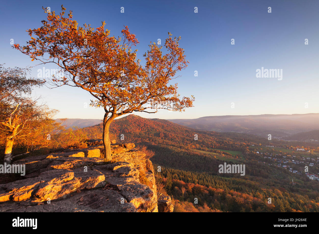 Blick vom Battert Felsen, Merkur Berg, Baden Baden, Schwarzwald, Baden-Württemberg, Deutschland, Europa Stockfoto