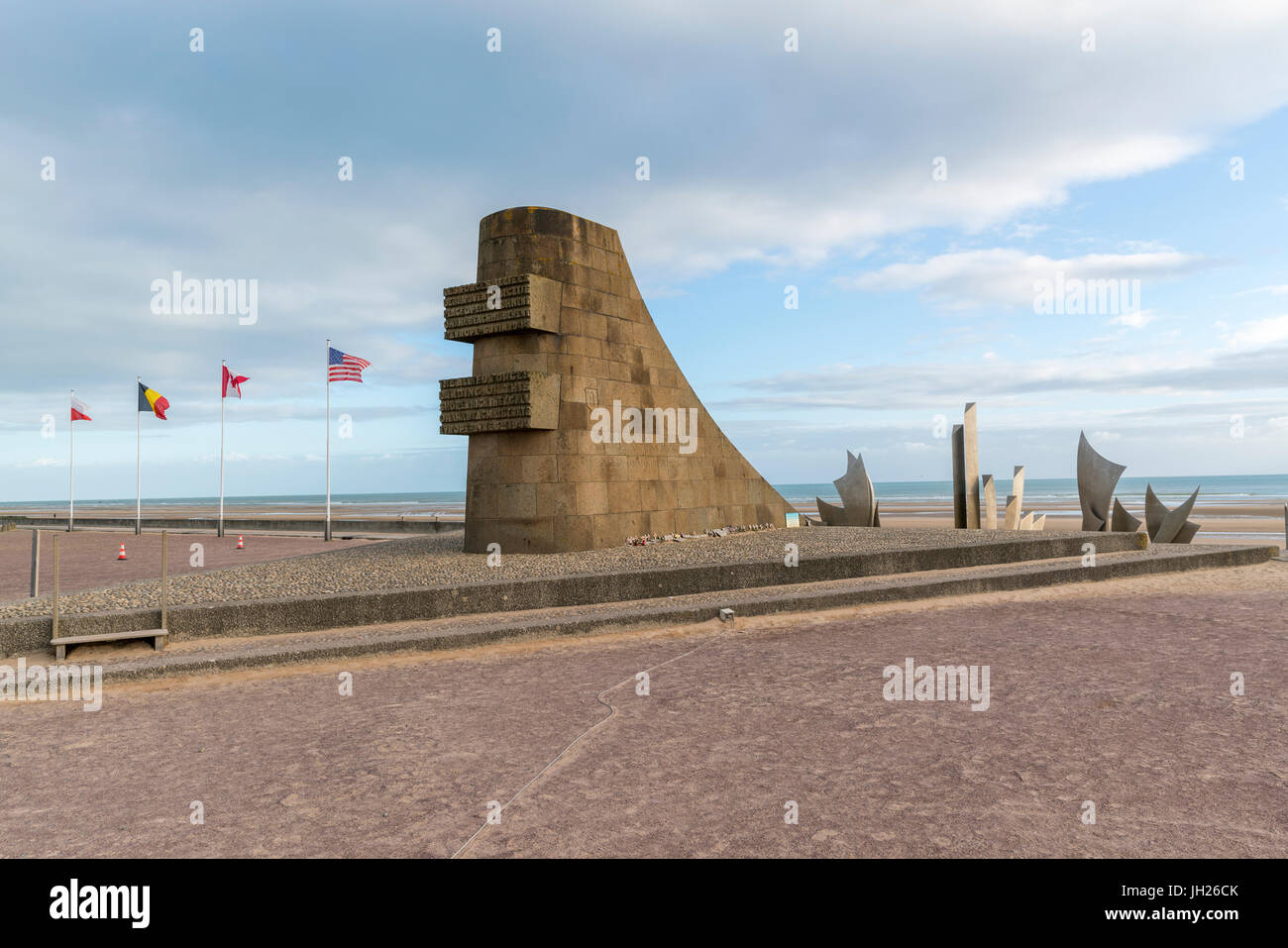 Die Braves Skulptur am Strand von Omaha Beach, Saint-Laurent-Sur-Mer, Normandie, Frankreich Stockfoto