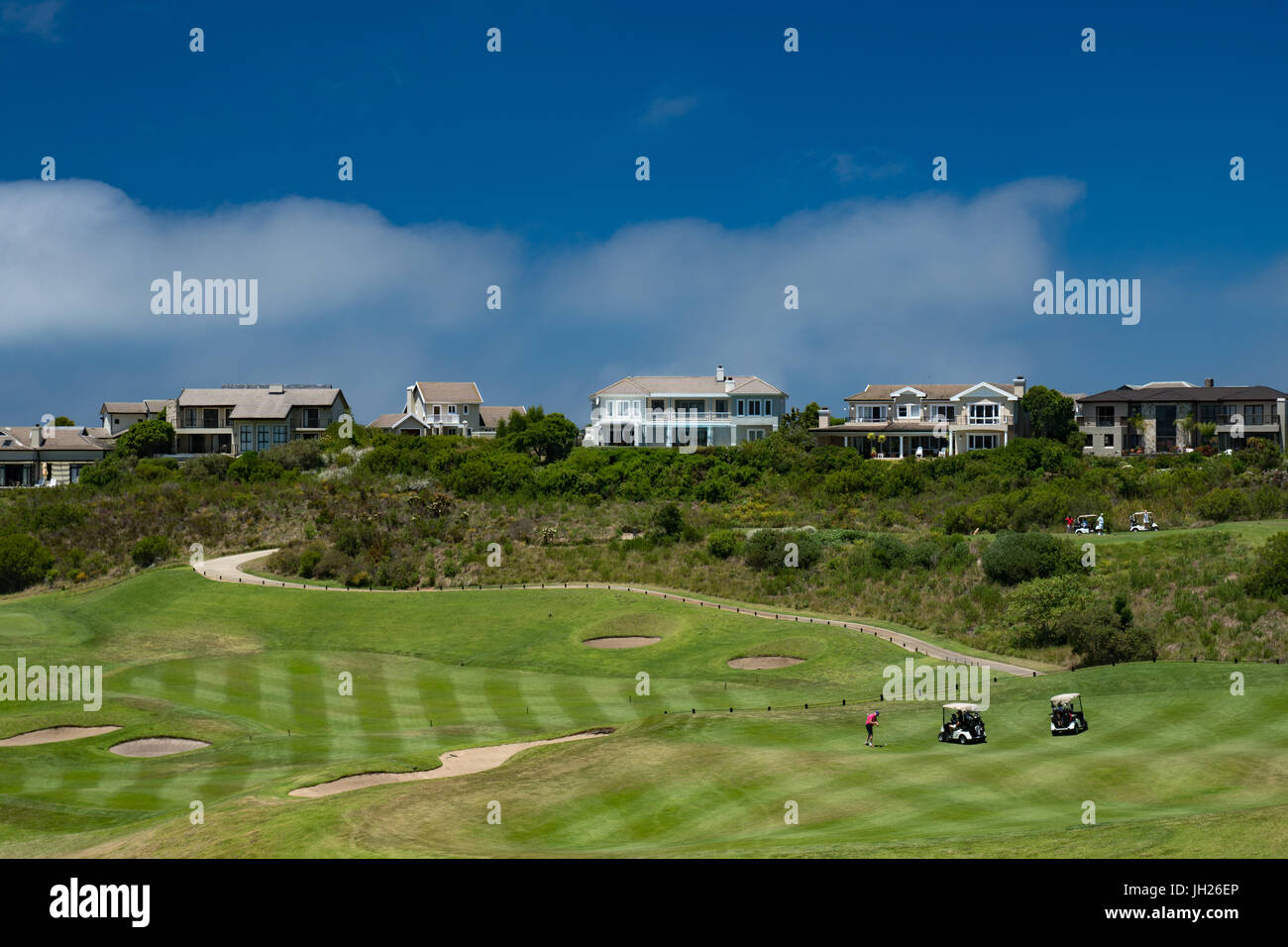 Mittags Golf gespielt wird, am Pezula Golf Course, Kynsna, Südafrika, Afrika Stockfoto