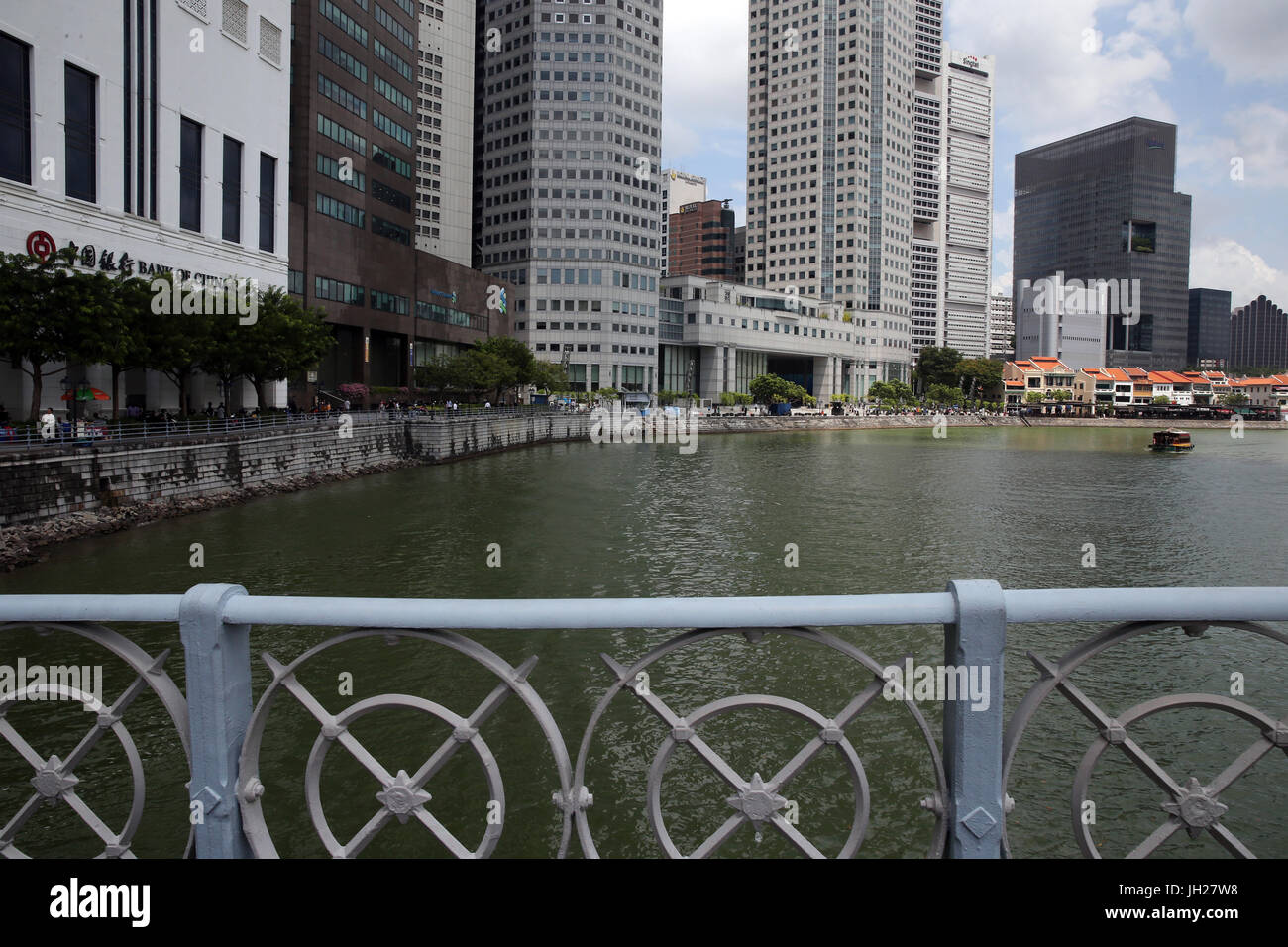 Singapur-Fluss.  Singapur. Stockfoto