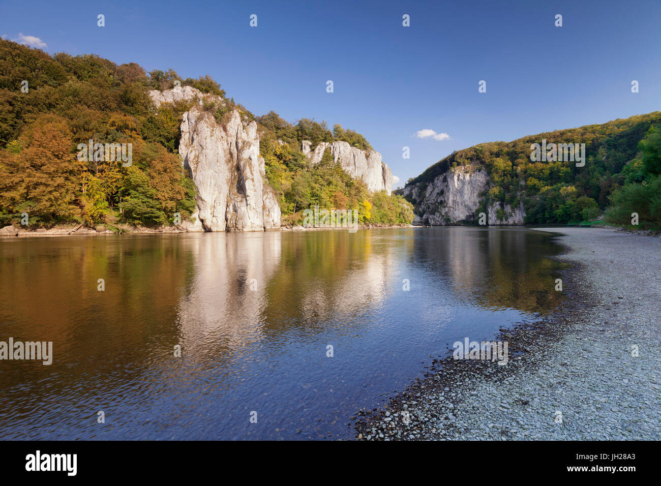 Charakteristisch, Donau, in der Nähe von Kelheim, Bayern, Deutschland, Europa Stockfoto