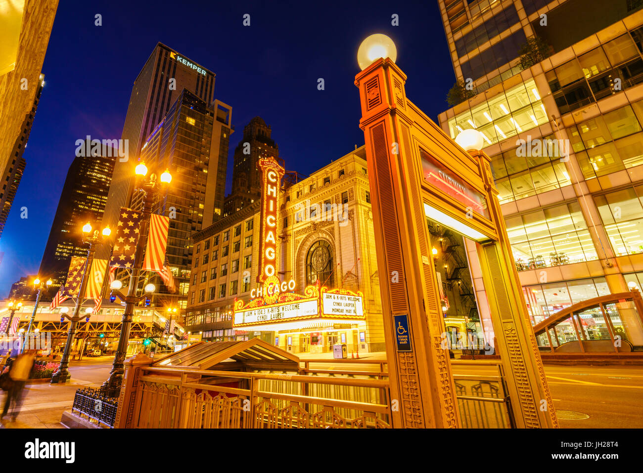 Chicago Theater, North State Street, Chicago, Illinois, Vereinigte Staaten von Amerika, Nordamerika Stockfoto