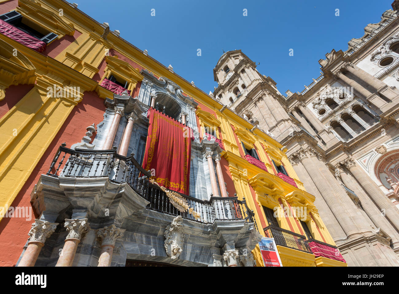 Kathedrale von Malaga am Plaza del Obispo, Malaga, Costa Del Sol, Andalusien, Spanien, Europa Stockfoto