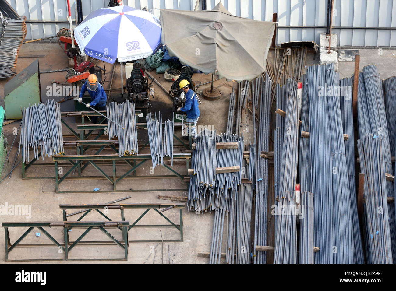 Baustelle in Ho-Chi-Minh-Stadt. Die neue Metro.  Vietnam. Stockfoto