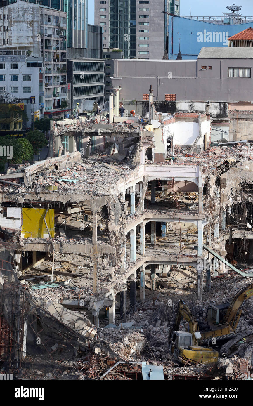 Abriss-Baustelle in Ho-Chi-Minh-Stadt.  Vietnam. Stockfoto