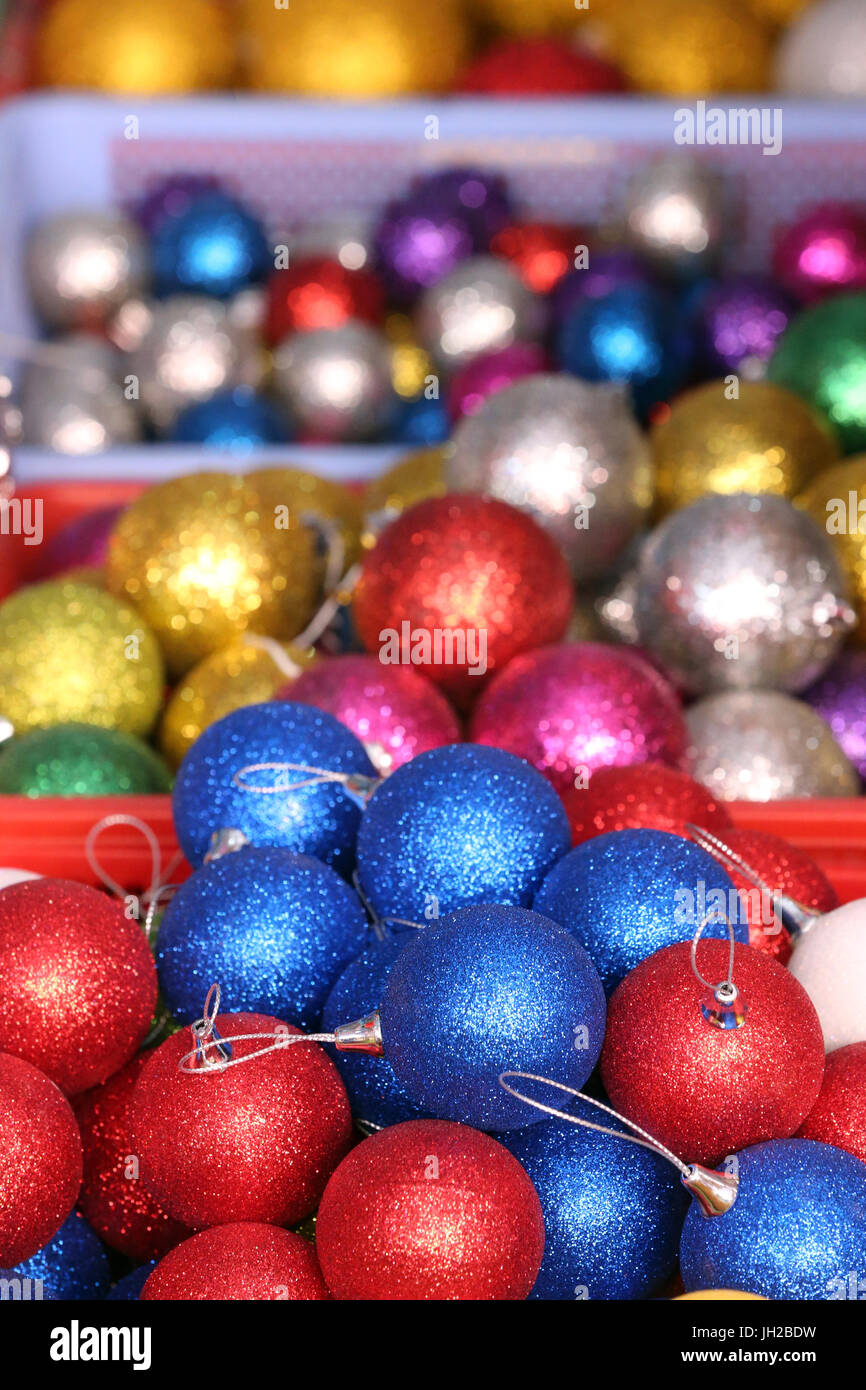 Weihnachtsmarkt.  Weihnachts-Dekoration. Vietnam. Stockfoto