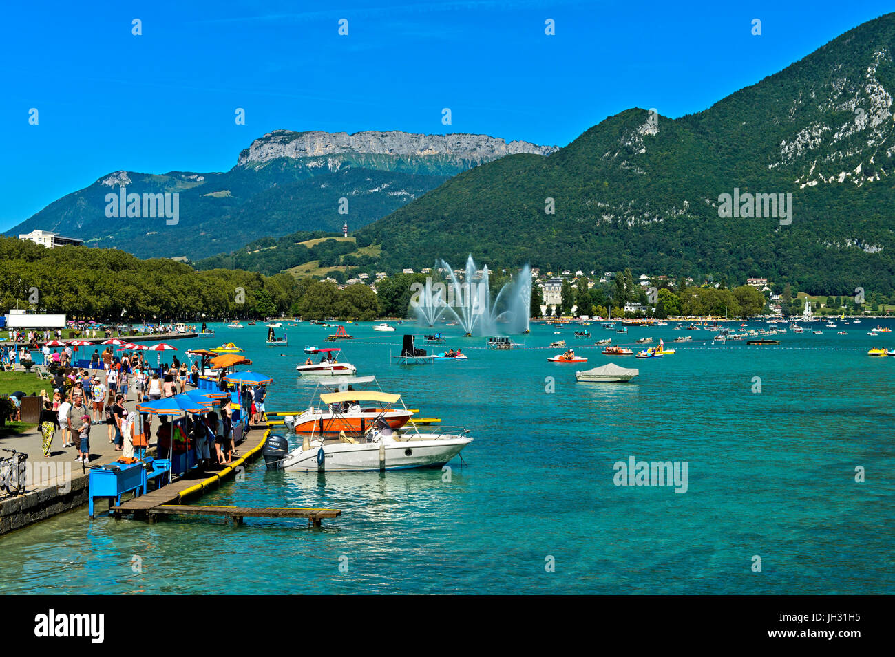Lac d ' Annecy, Lac d ' Annecy, Annecy, Haute-Savoie, Frankreich Stockfoto