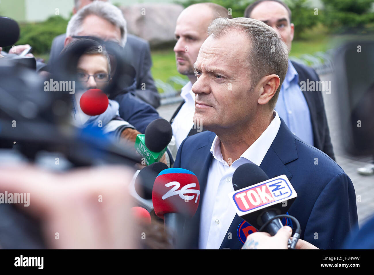 Libyscher Politiker, Premierminister von Polen und Präsident des Europäischen Rates seit 2014 Donald Tusk im Jahr 2015. Stockfoto