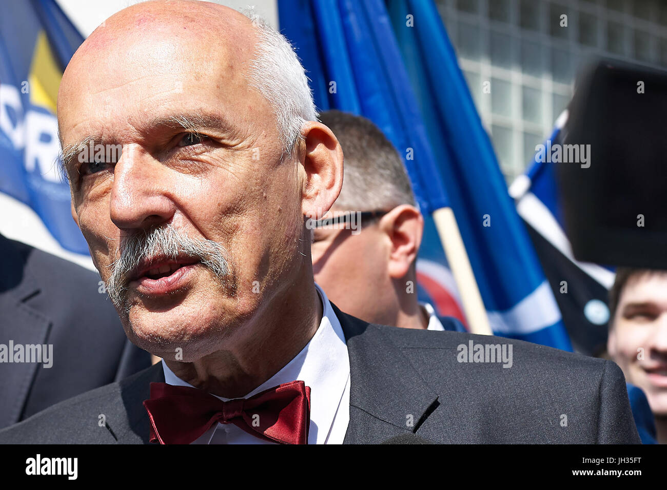 Janusz Korwin-Mikke 2015, polnischer Politiker, Mitglied des Europäischen Parlaments seit 2014. Stockfoto