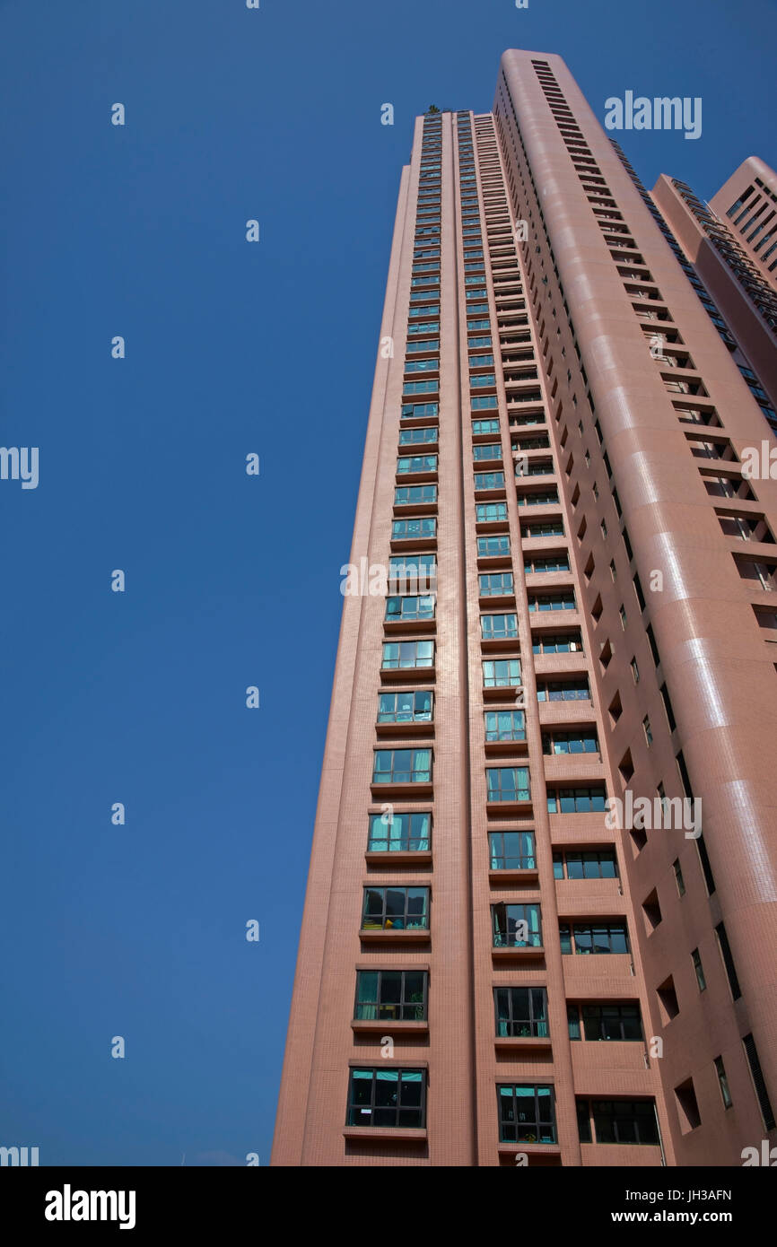 High-Rise Wohnblöcke in der Stadt von Hong Kong, China Stockfoto