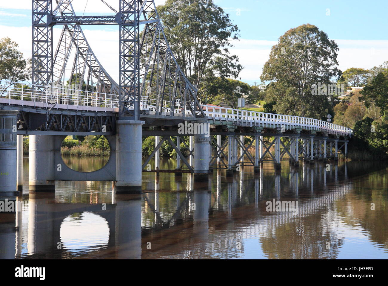 McFarlane Brücke über den South Arm des Clarence River Maclean NSW verbindet auf Woodford Insel Stockfoto