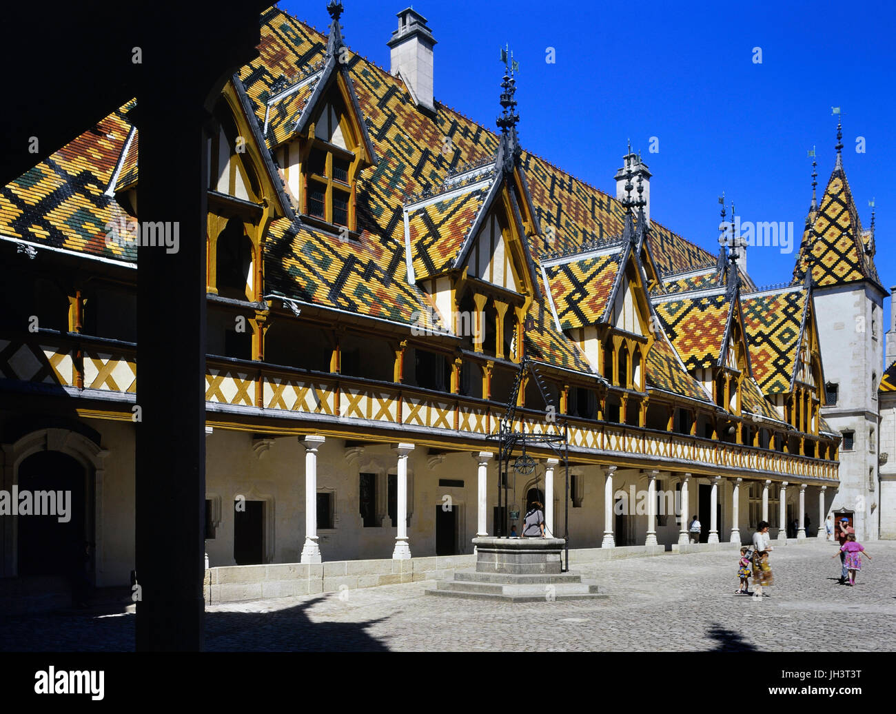 Der Hospices de Beaune oder Hôtel-Dieu de Beaune, Beaune, Burgund, Frankreich Stockfoto