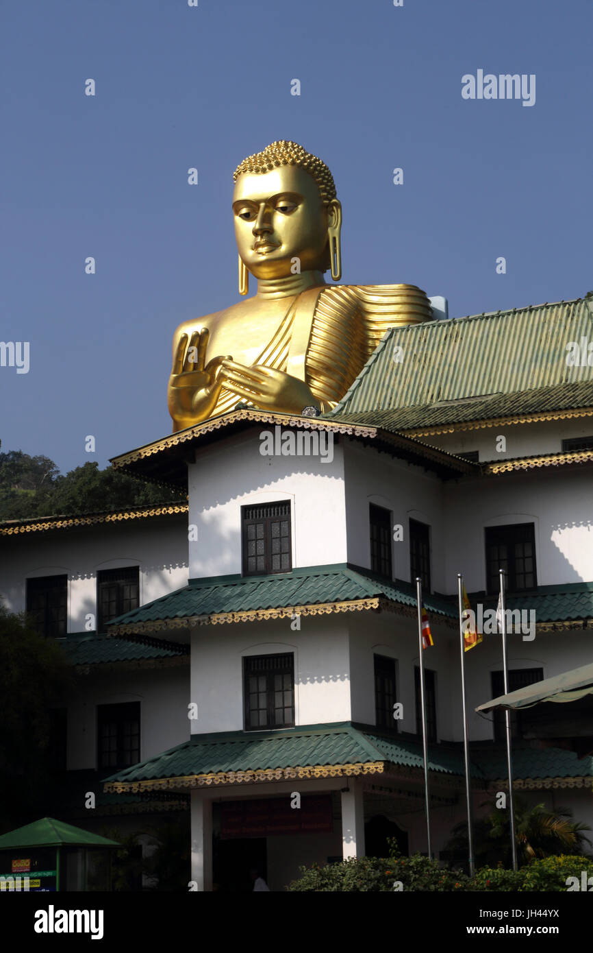 Dambulla Sri Lanka goldenen Tempel Eingang Rangiri Dambulla Development Foundation und goldenen Buddha Stockfoto