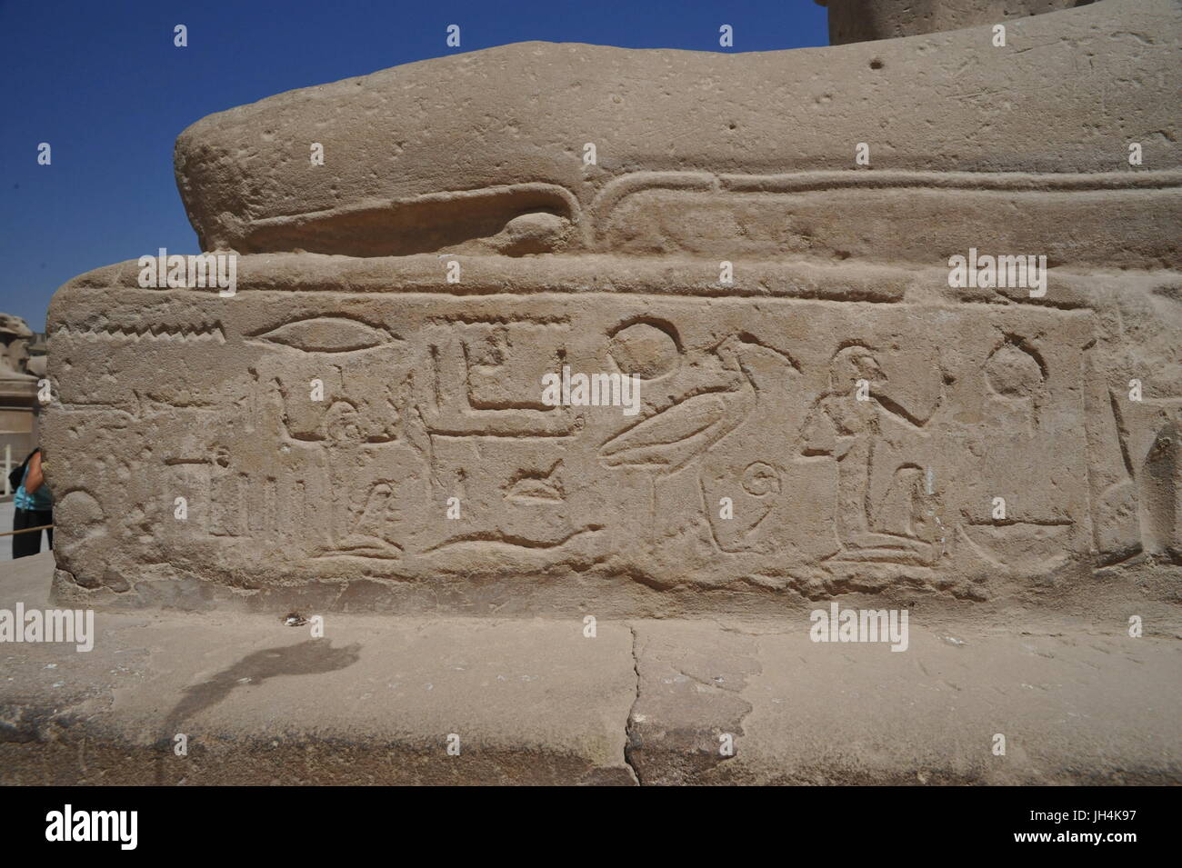 Karnak Sphingen Götter und Rams Stockfoto