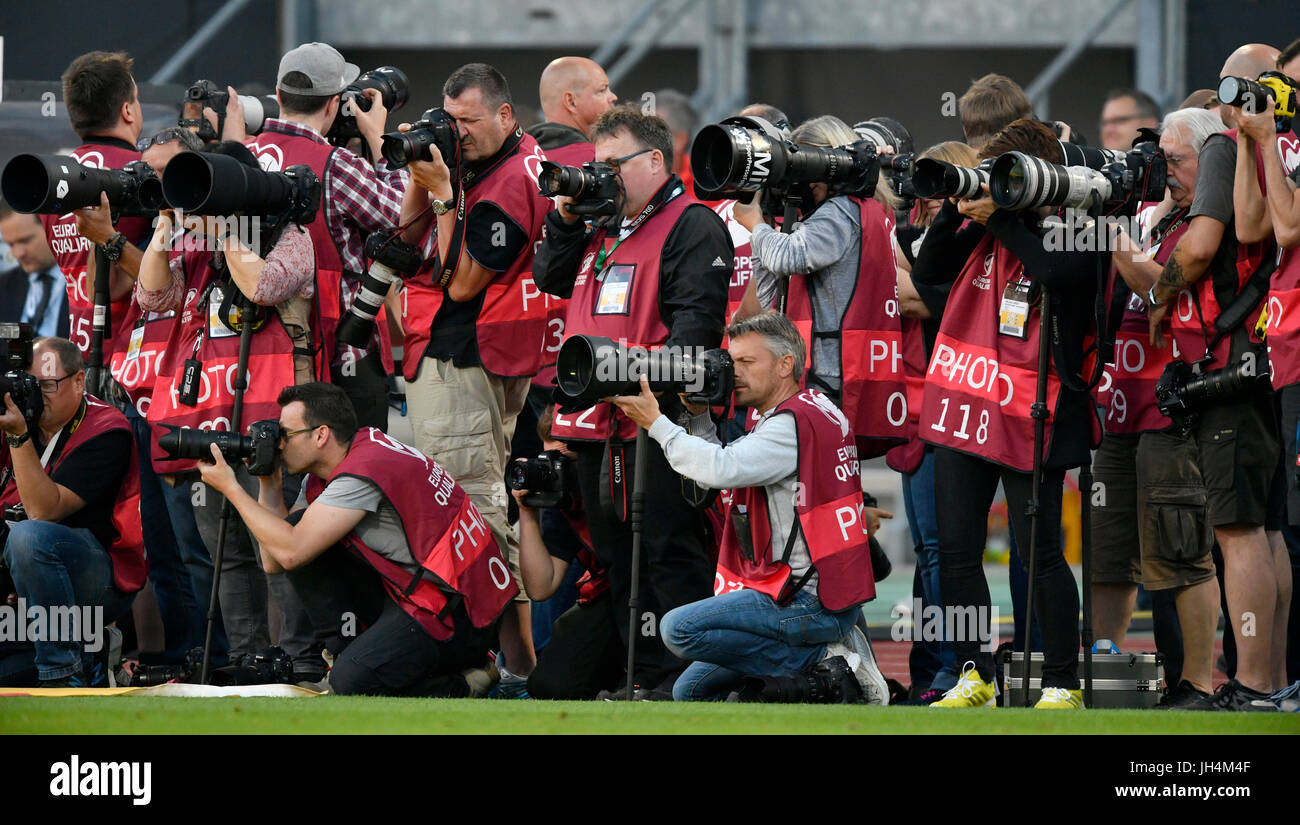 Menge von Pressefotografen, Sport-Fotografen, Nürnberg, Franken, Bayern, Deutschland Stockfoto
