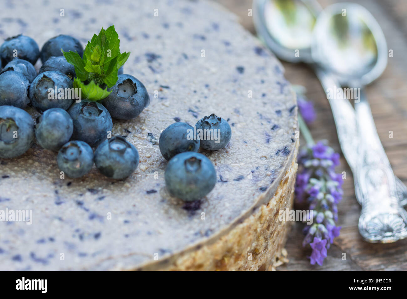 Vegane Blaubeerkuchen Stockfoto