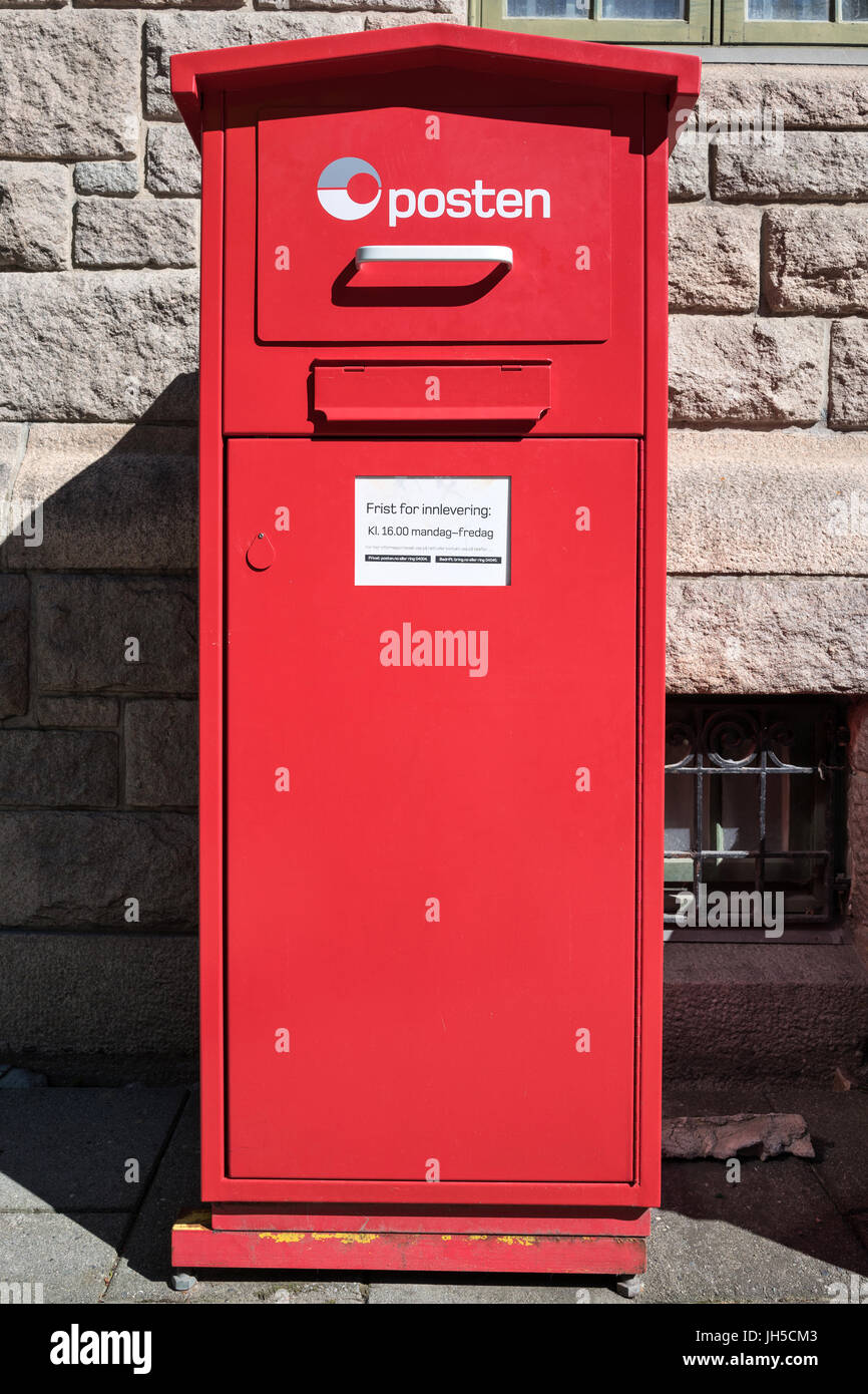 Posten-Postfach. Posten Norge ist der Name der norwegischen Post. Stockfoto