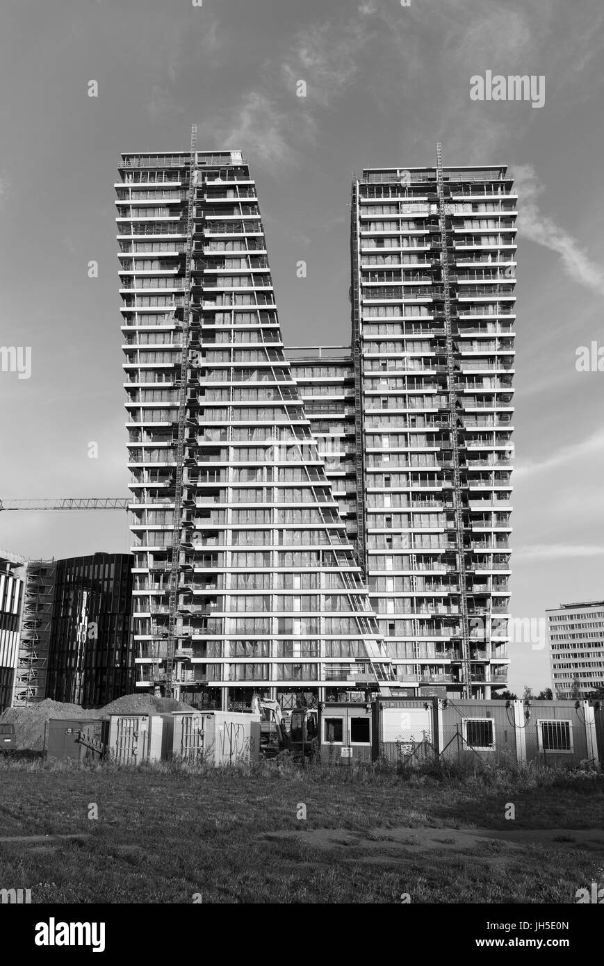 Prag, Tschechische Republik - 11. Juli 2017: V-Tower im Bau in Prag, Tschechien. Stockfoto