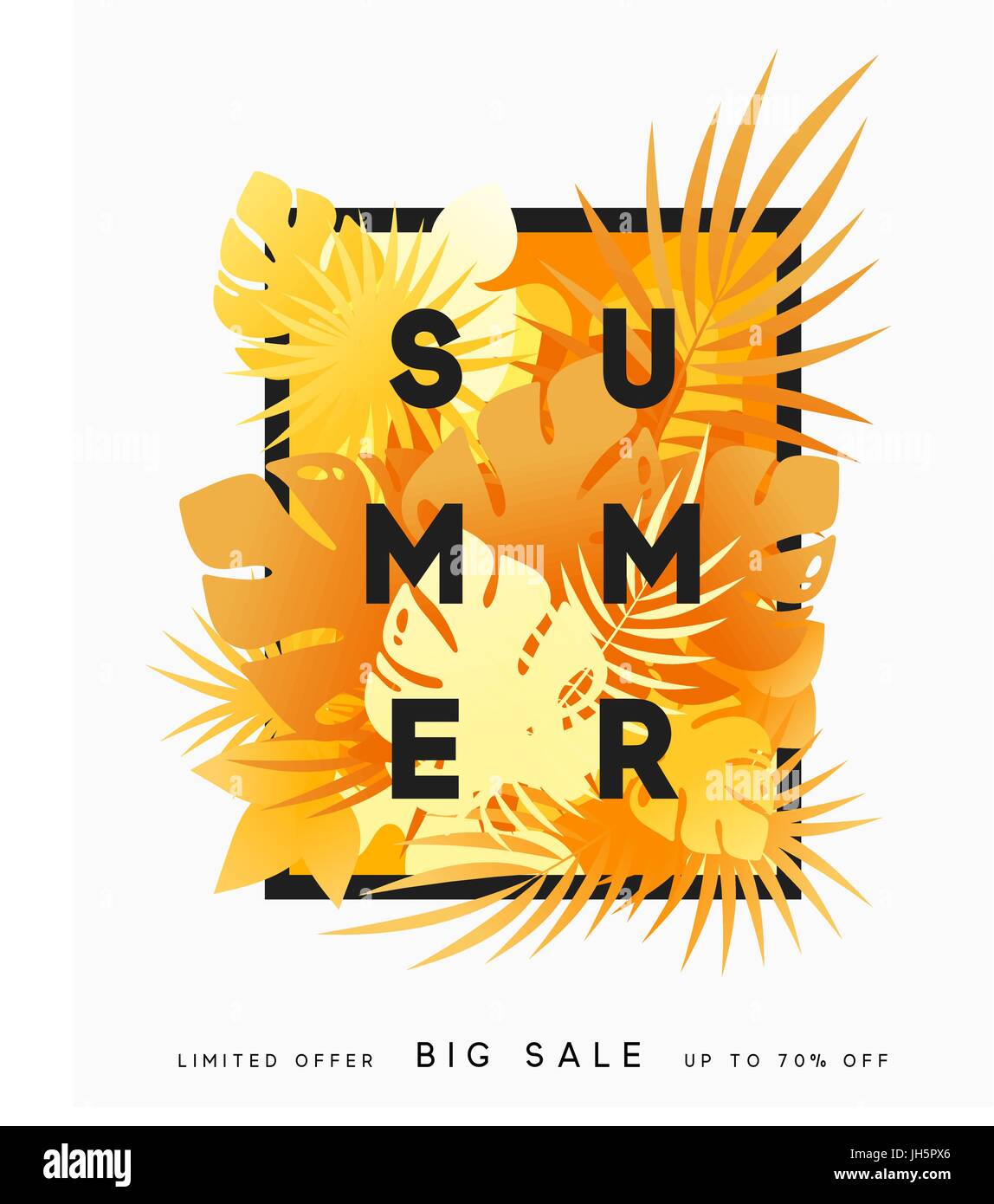 Hallo Sommer Banner tropischen Hintergrund. Stock Vektor