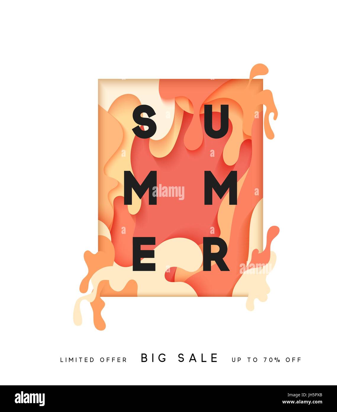 Bright Sommer-Hintergrund im Stil von Papier vage Farbe Stock Vektor