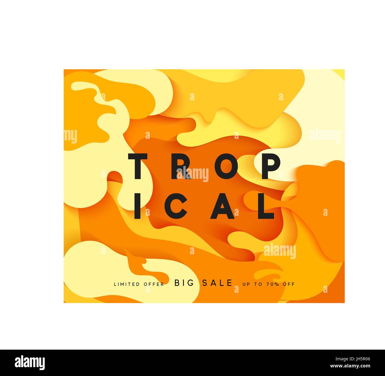 Bright Sommer-Hintergrund im Stil von Papier vage Farbe Stock Vektor