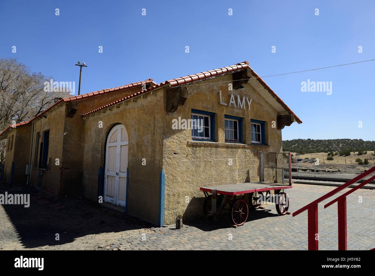 Lamy, New-Mexico-Bahnhof.  Viele Wissenschaftler des Manhattan-Projekts verwendet diese Station. Stockfoto
