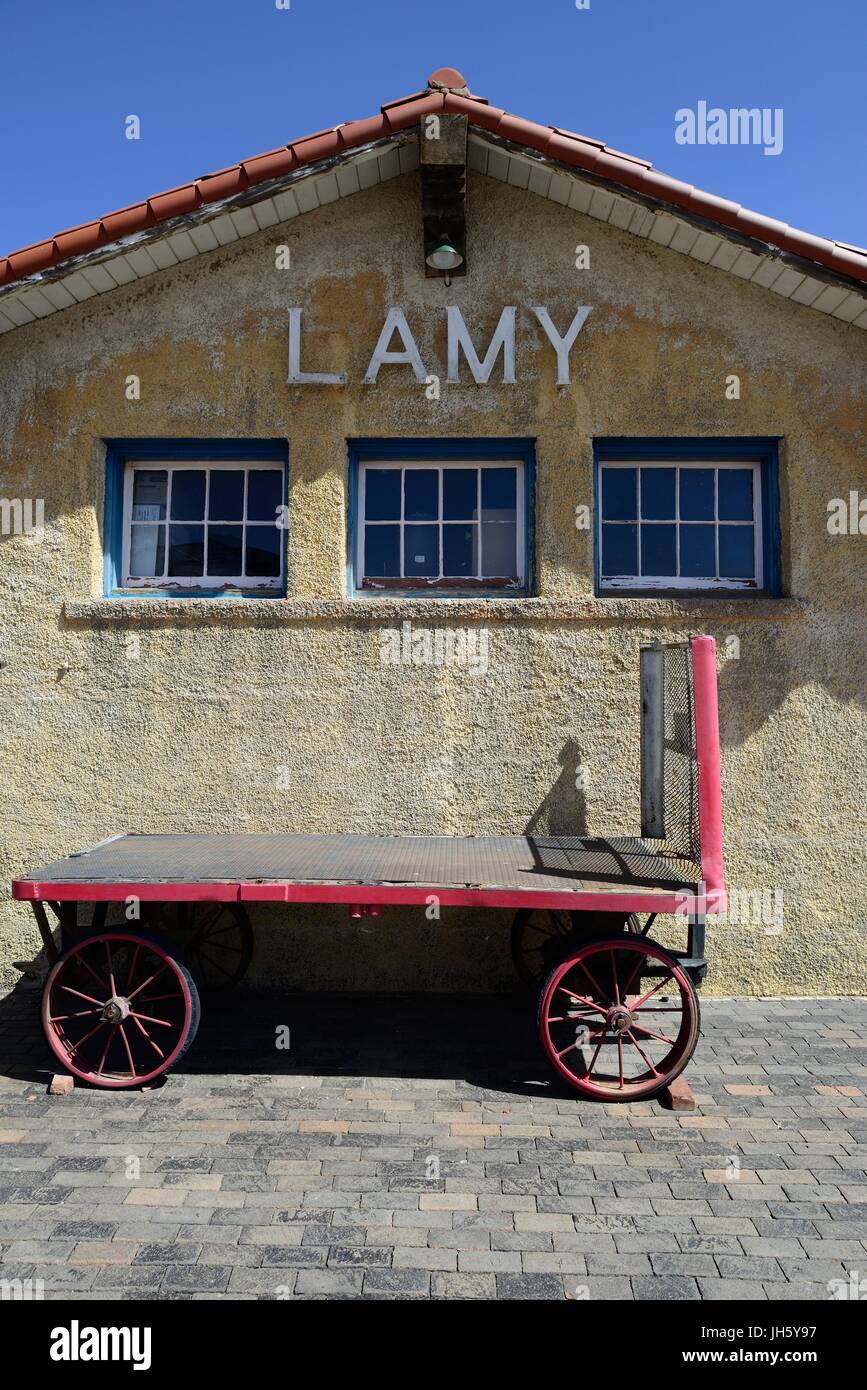 Lamy, New-Mexico-Bahnhof.  Viele Wissenschaftler des Manhattan-Projekts verwendet diese Station. Stockfoto
