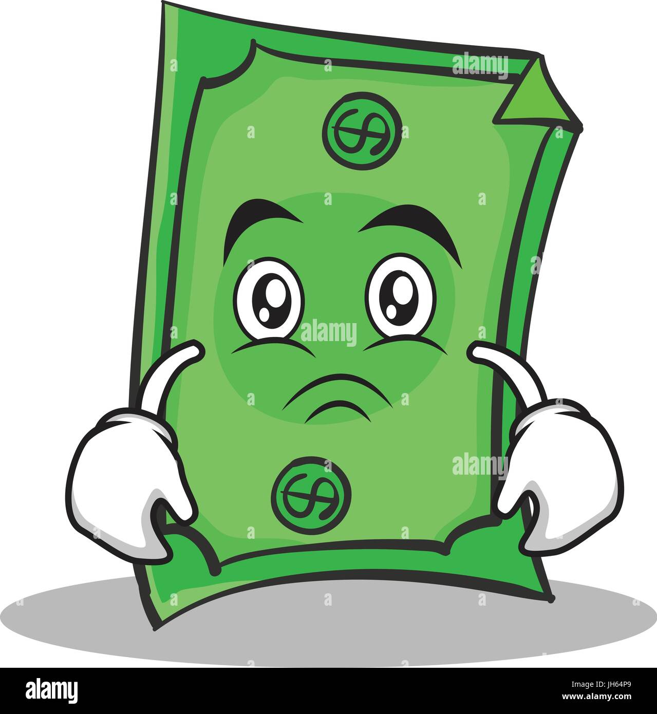 Trauriges Gesicht Dollar Zeichen Cartoon Stil Stock Vektorgrafik Alamy