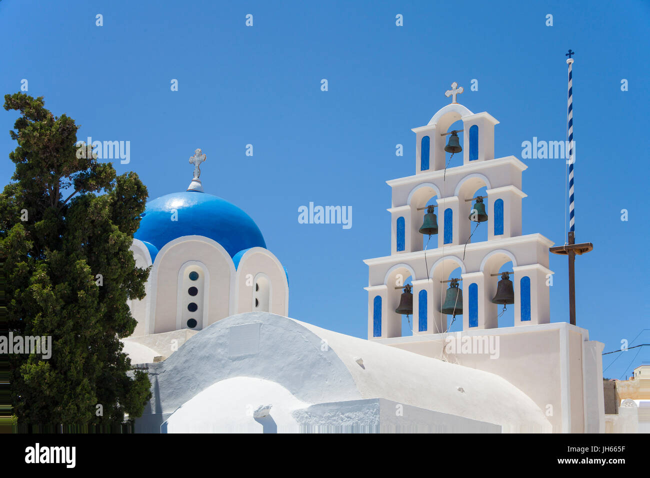 Orthodoxe Kirche in Akrotiri, Santorin, Kykladen, aegaeis, Griechenland, Mittelmeer, Europa | orthodoxe Kirche in Akrotiri, Santorini, Kykladen, Griechenland Stockfoto