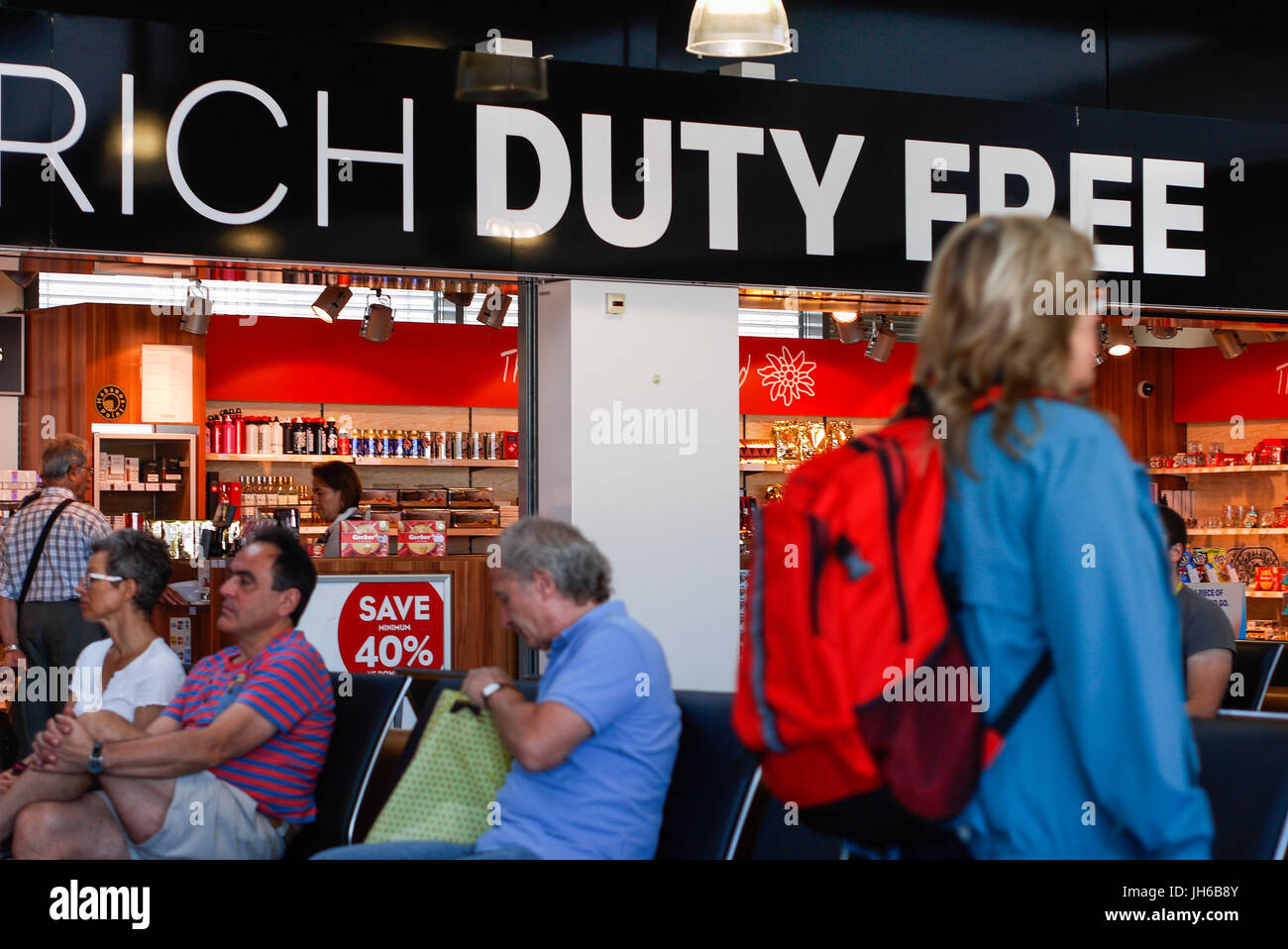 Gesamtansicht des Flughafens Zürich (Schweiz) Stockfoto