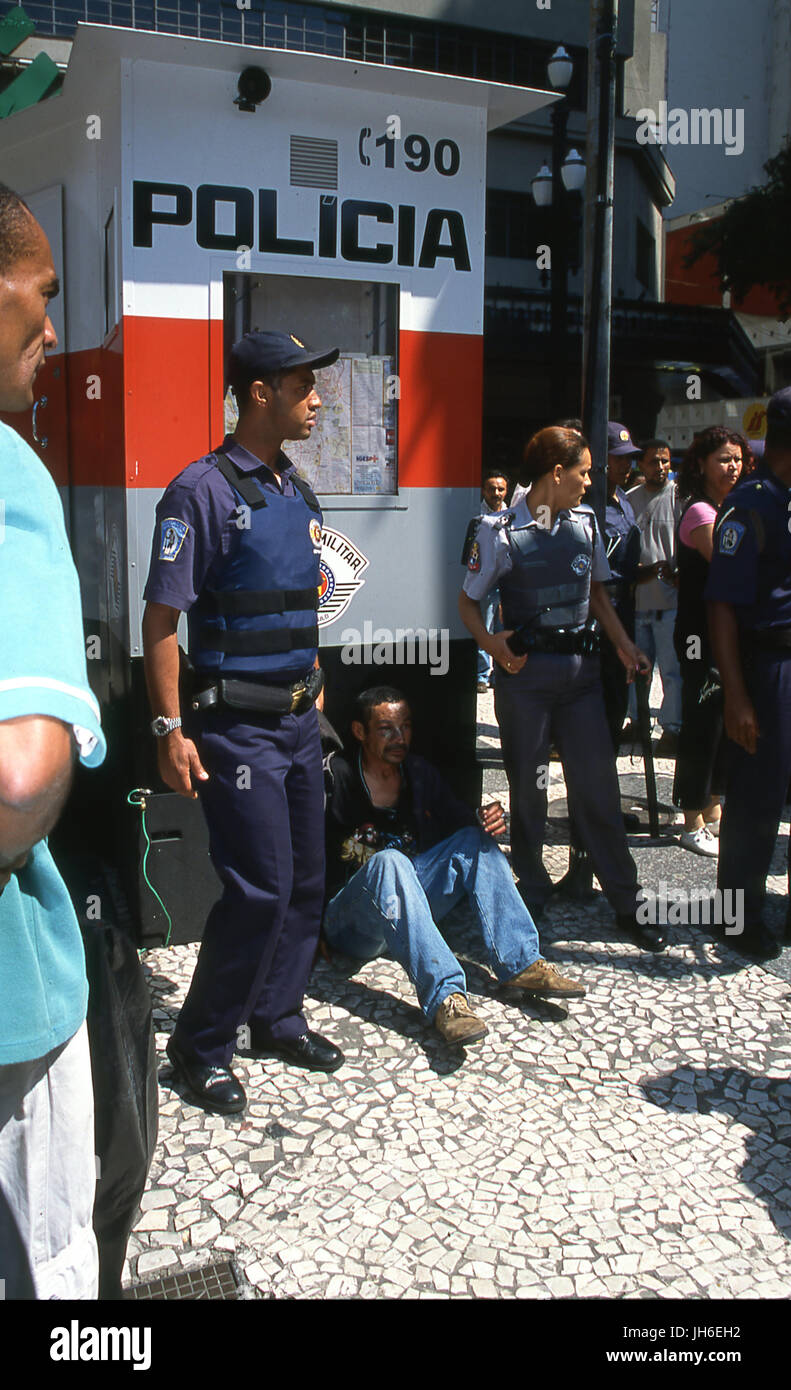 Polizei Wache, São Paulo Stockfoto