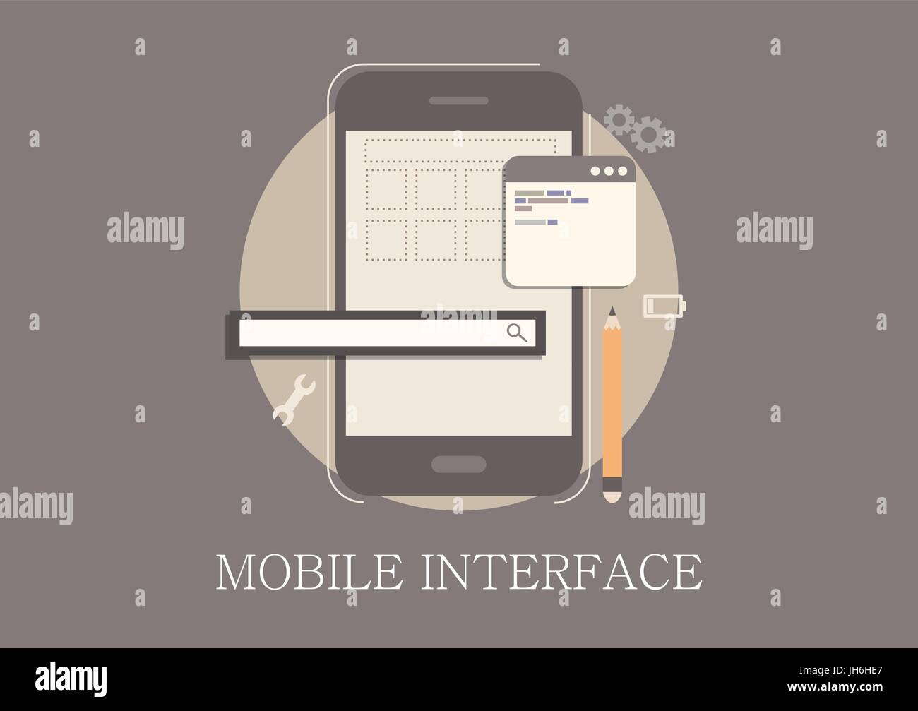 Moderne und klassische mobile Entwickler Konzept flache Designikone Stock Vektor