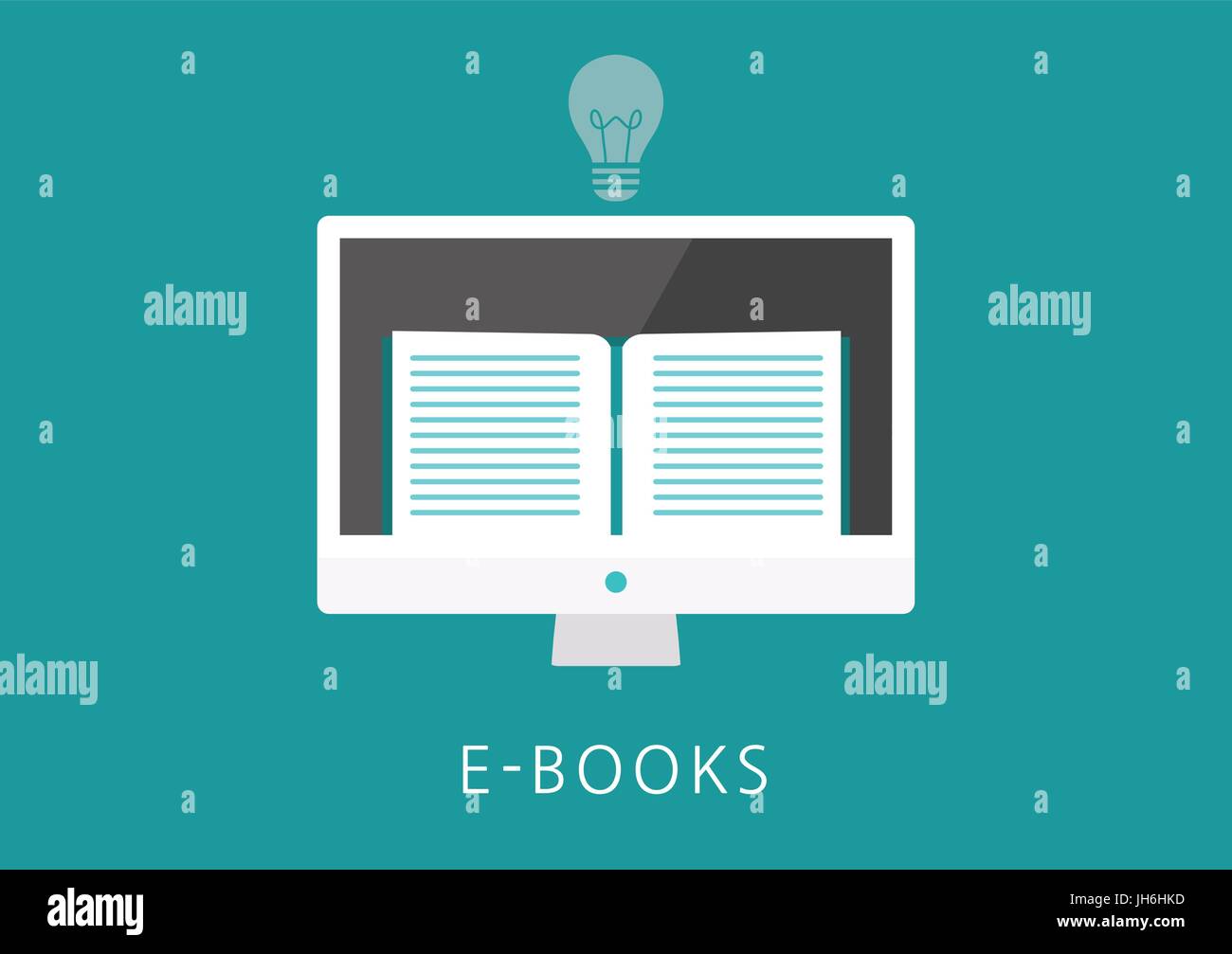 eBooks-Konzept-flach-Symbol Stock Vektor