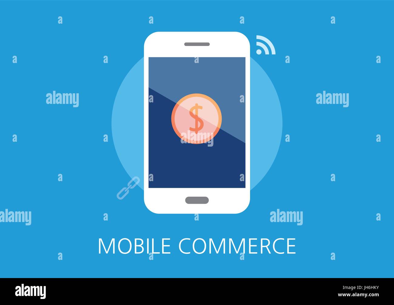 Mobile-Commerce Konzept flache Symbol Stock Vektor