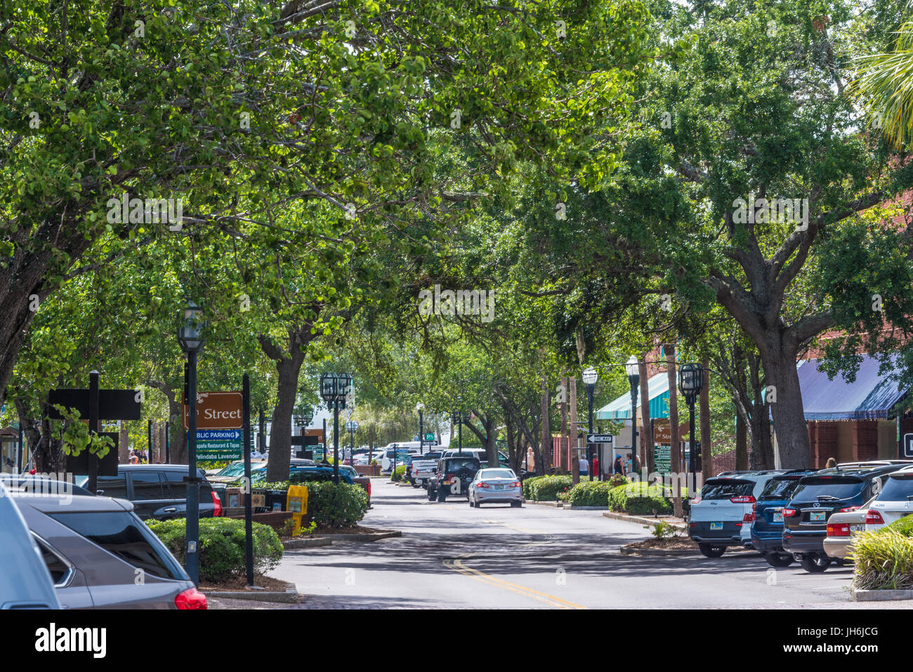Innenstadt von Fenandina Strand auf Amelia Island im Nordosten Florida/USA. Stockfoto