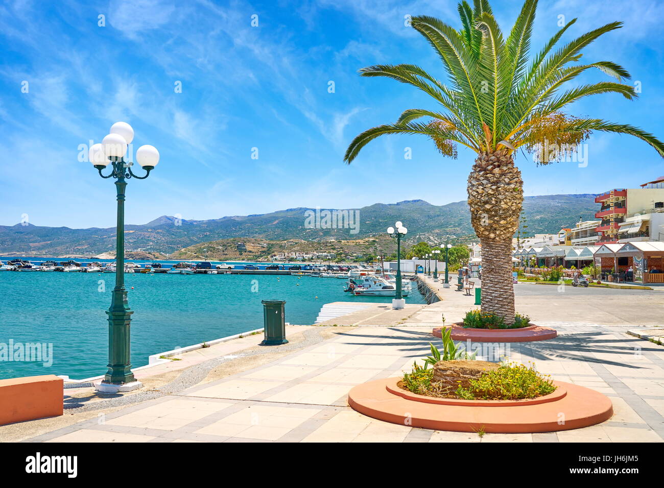 Promenade in Sitia, Kreta, Griechenland Stockfoto
