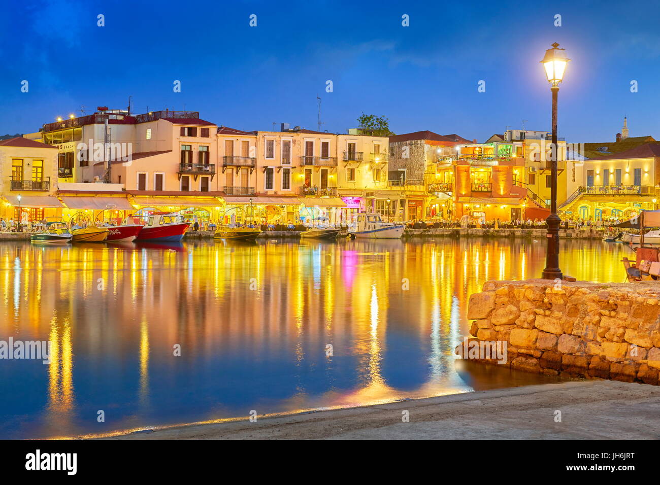 Alten venezianischen Hafen, Rethymno, Kreta, Griechenland Stockfoto