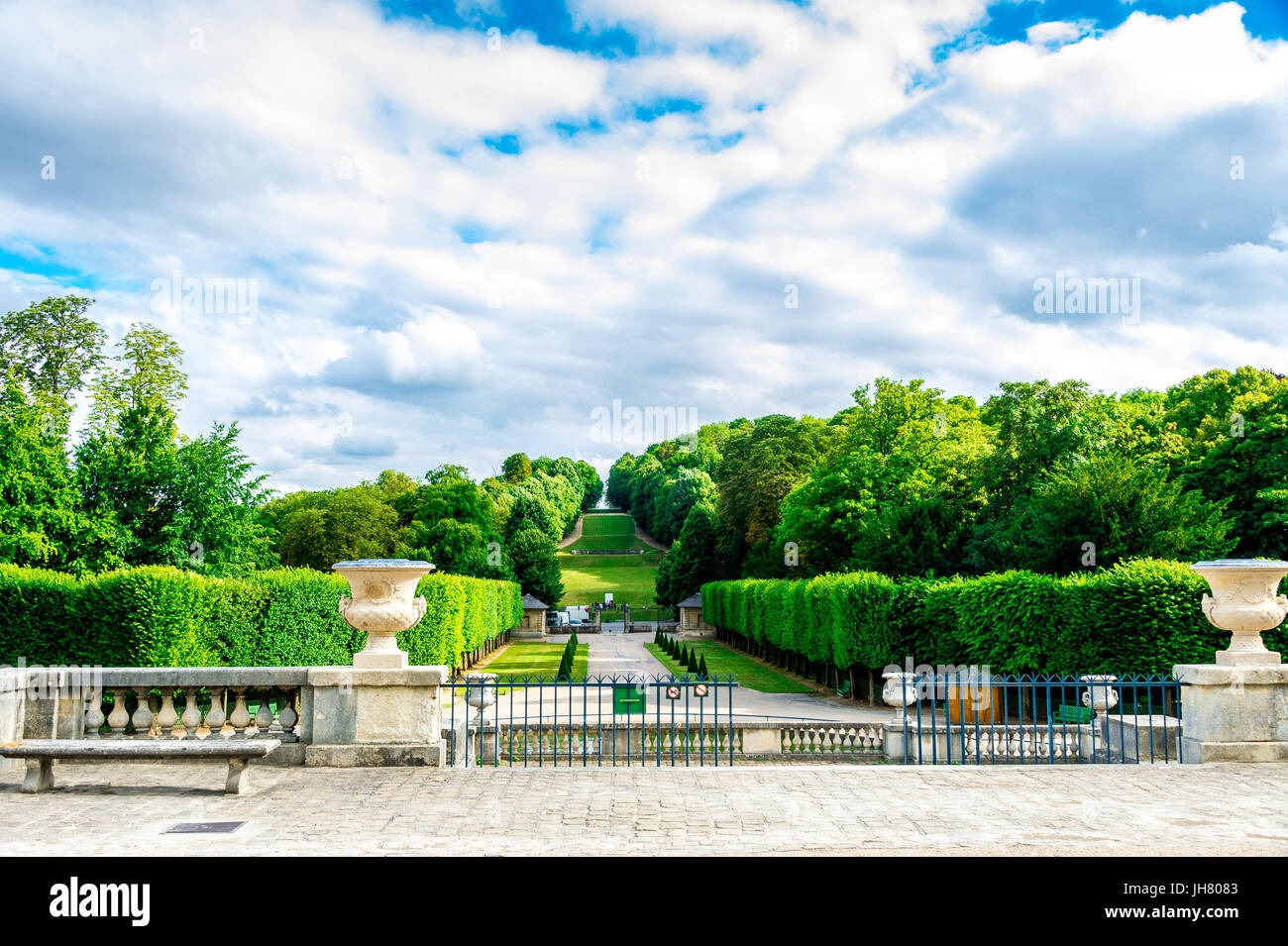 Die gepflegten Gärten des Parc de Saint-Cloud Stockfoto