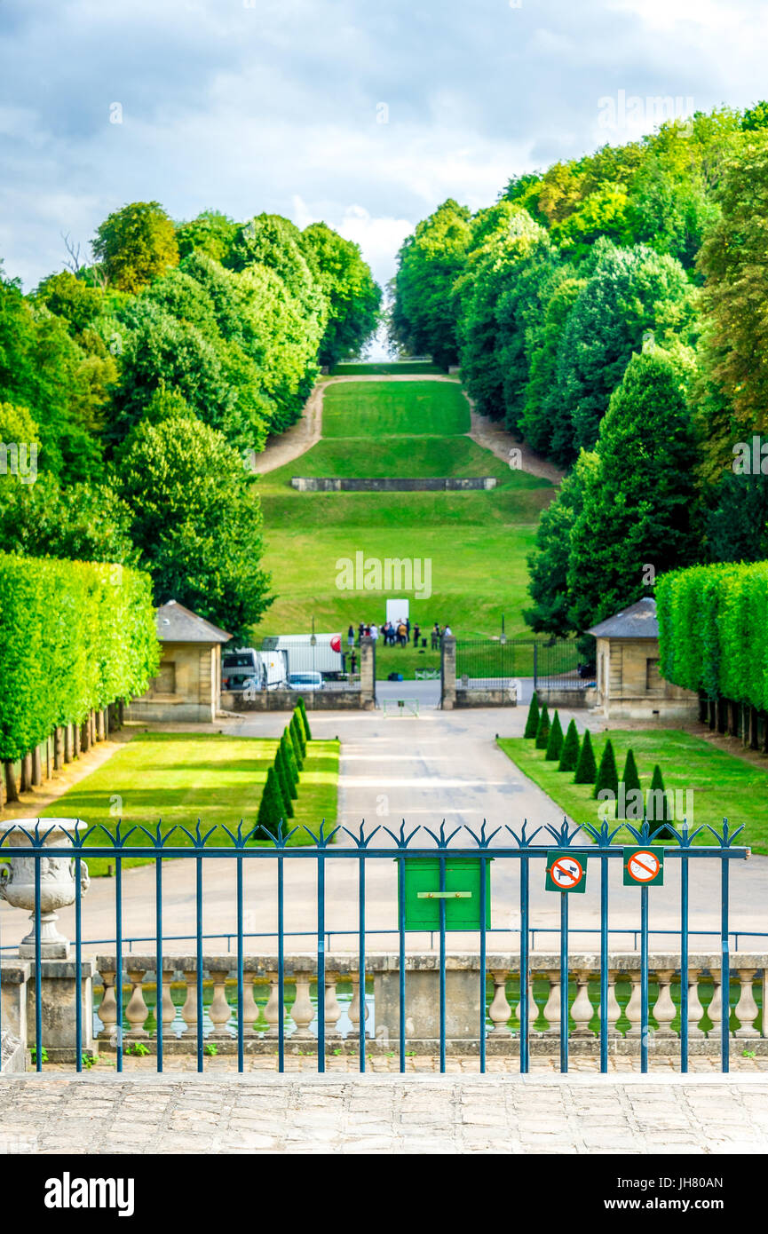 Die gepflegten Gärten des Parc de Saint-Cloud Stockfoto