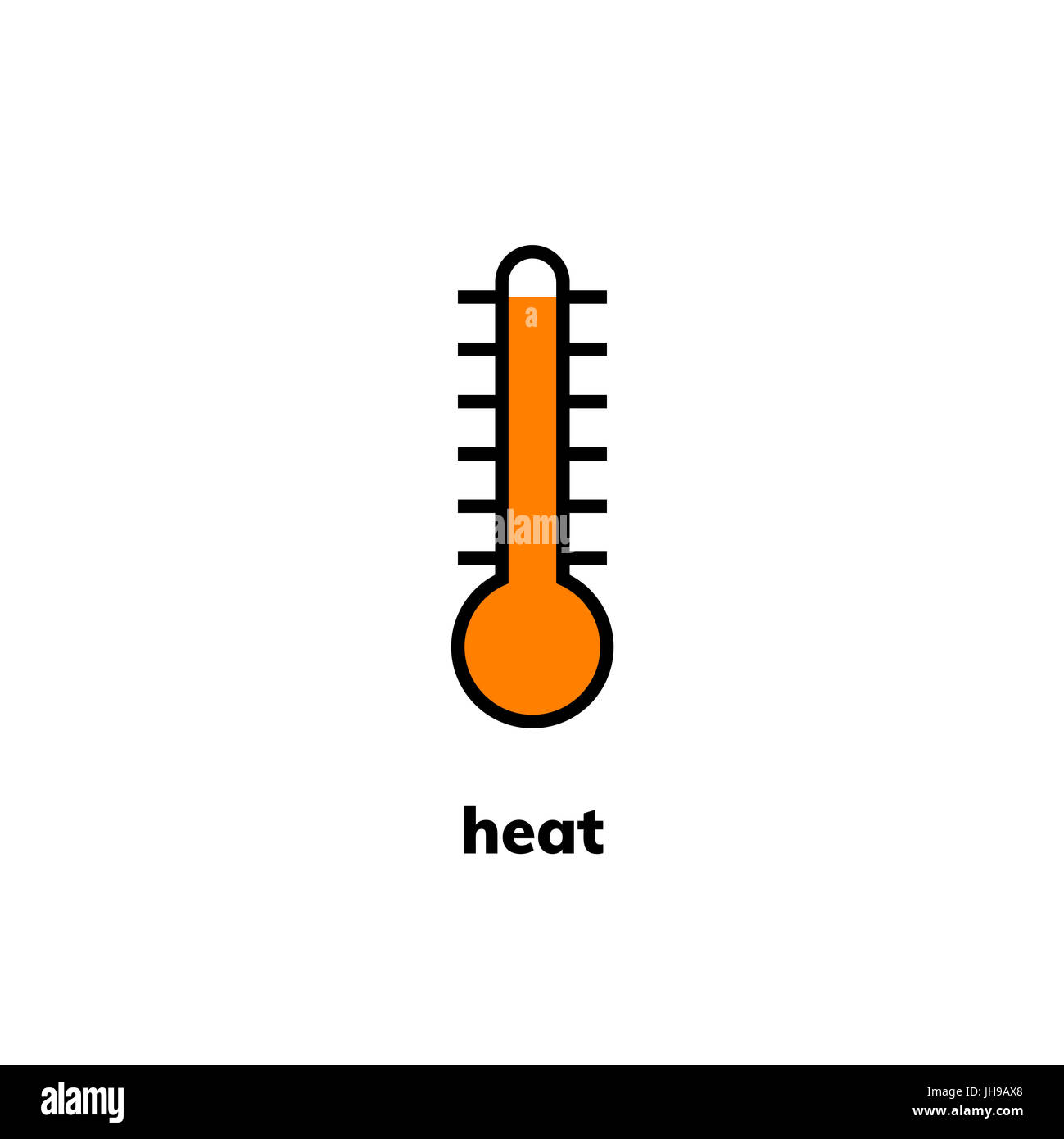 Temperatur-Symbol, ClipArt-Grafiken. Schmal-Bereich Quecksilber-Thermometer zeigt Hitze Wetter Stockfoto