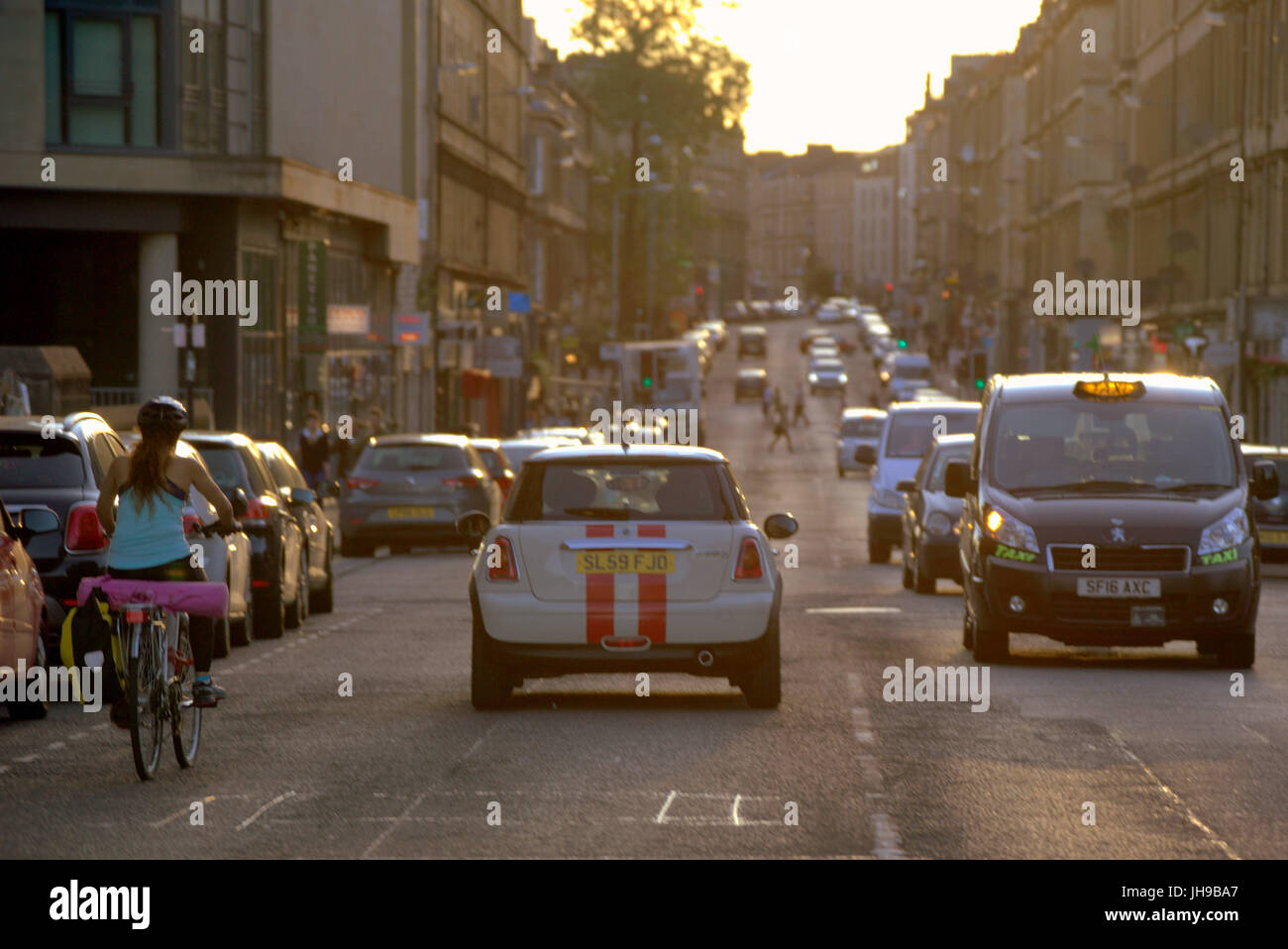 Argyle Street Finnieston gentrified Bereich der Glasgow blickt Richtung Westen Stockfoto
