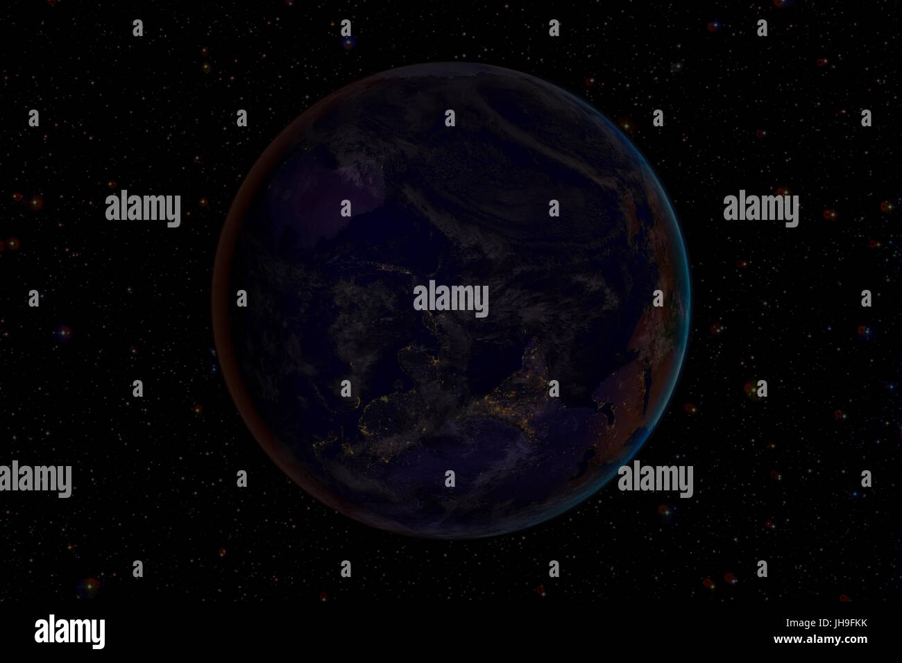 Planet Erde aus dem Weltraum in der Nacht. Elemente dieses Bildes, eingerichtet von der NASA Stockfoto