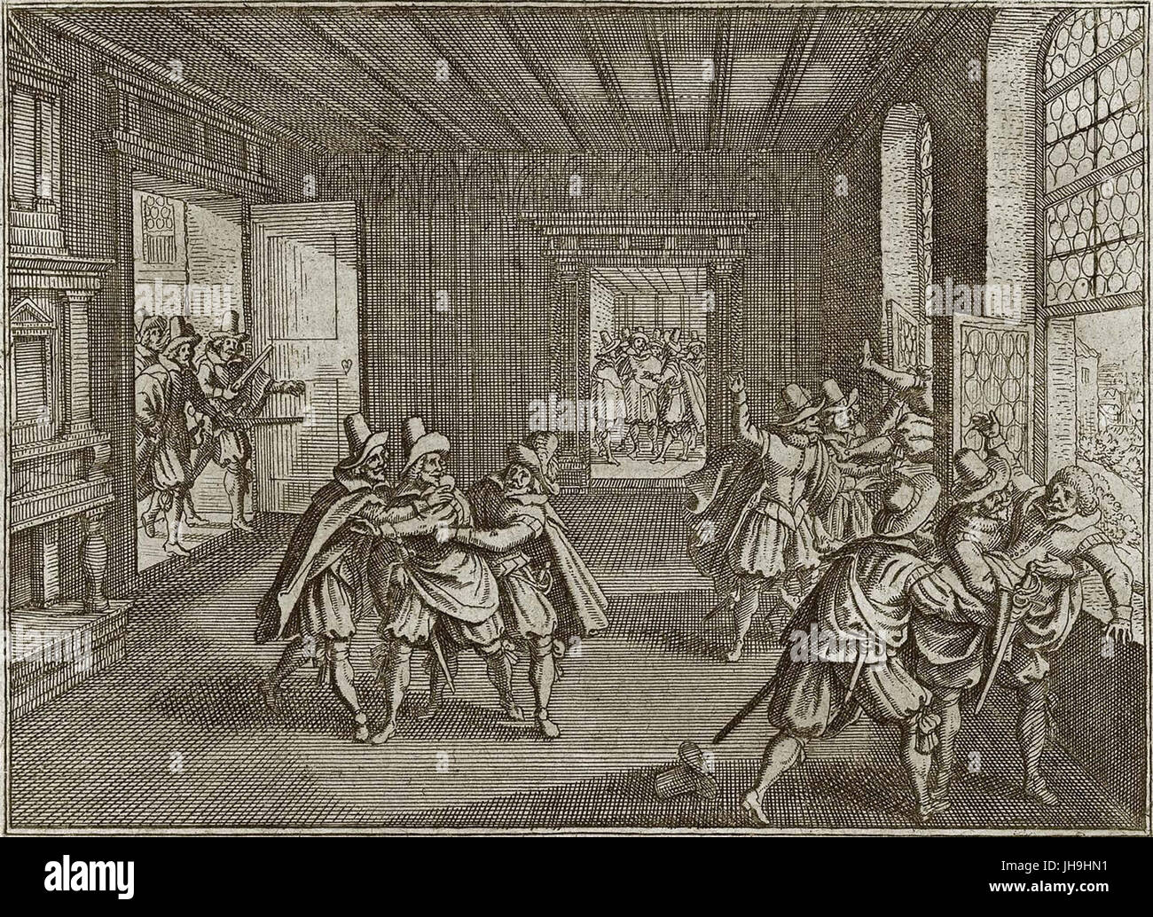 Prager.Fenstersturz.1618 Stockfoto