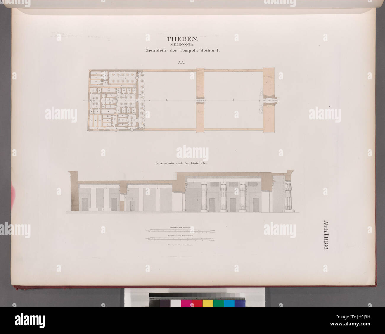 Theben (Theben). Memnonia - Grundriss des Tempels Sethos ich (NYPL b14291191-37592) Stockfoto