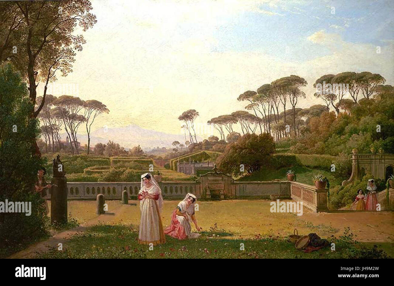 Franz Ludwig Catel - Garten der Villa Doria Pamphili in Rom - WGA4565 Stockfoto
