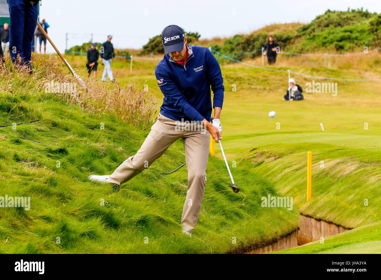 Ayrshire, Schottland, Vereinigtes Königreich. 13. Juli 2017. Am ersten Tag der AAM Scottish Open Golf Championship Golfer aus der ganzen Welt über Dundonald Links in der Nähe von Irvine, Ayrshire gespielt. Spieler aufgenommen Rory Mcilroy, Rickie Fowler, Jason Dufner, Henrik Stenson, Luke Donald und vielen anderen. Bildnachweis: Findlay/Alamy Live-Nachrichten Stockfoto